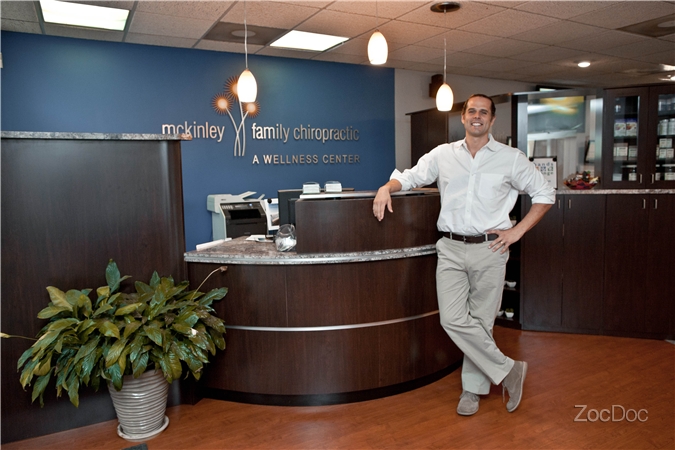 Dr Mckinley In Reception Area Mckinley Family Chiropractic